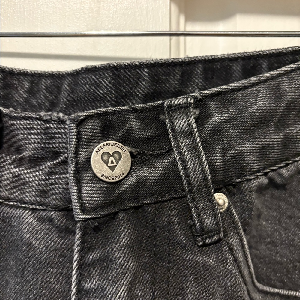 Aelfric Eden black skater high rise wide leg denim jeans size 26 2 - Picture 4 of 9